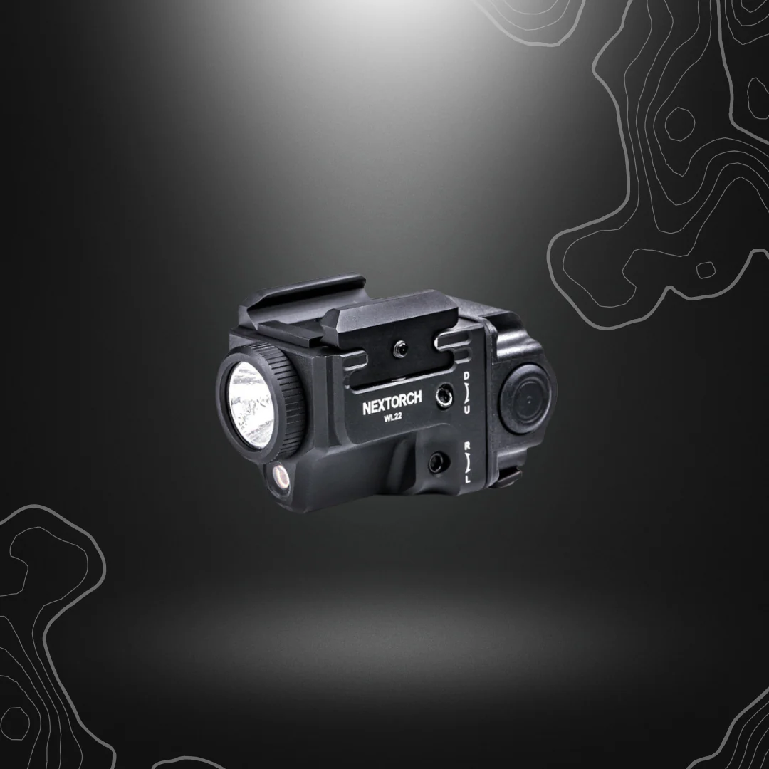 LAMPE AVEC POINTEUR LASER ROUGE POUR ARME DE POING WL22 ECLAIRAGE BLANC 650 LUMENS | NEXTORCH