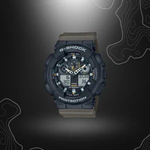 MONTRE G-SHOCK GA-100TU NOIR/VERT OLIVE | CASIO