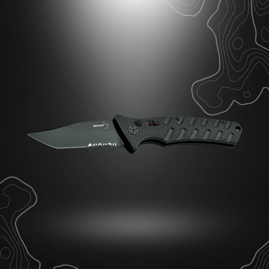 COUTEAU PLIANT AUTOMATIQUE STRIKE TANTO NOIR | BÖKER PLUS