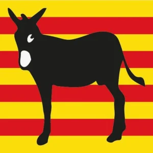 Autocollant Ane Drapeau Catalan