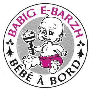 Autocollant Bébé à bord BABIG E-BARZH Rose