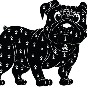 Autocollant Bouledogue Breton (en Noir, Rouge ou Bleu)