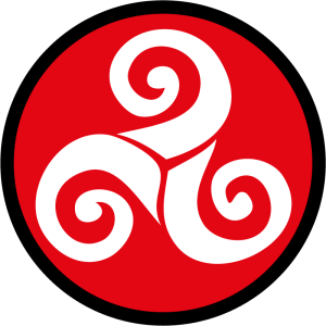 Autocollant Breton Triskell Blanc sur Fond Rouge