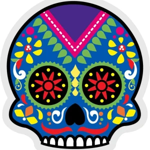 Autocollant Calavera dia de los muertos Bleu