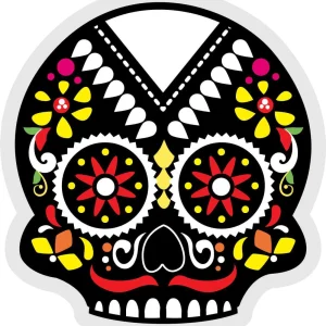 Autocollant Calavera dia de los muertos Noir