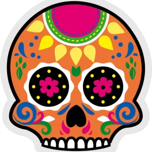Autocollant Calavera dia de los muertos Orange