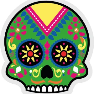 Autocollant Calavera dia de los muertos Vert