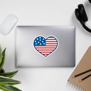 Autocollant Coeur Drapeau Américain