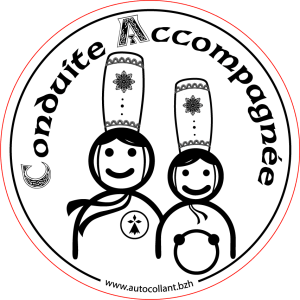 Autocollant Conduite Accompagnée Bigoudènes, pour les jeunes Bretonnes