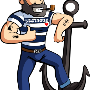 Autocollant Marin Breton avec Ancre