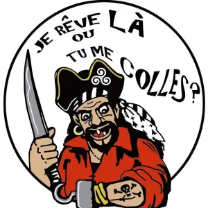 Autocollant Pirate Breton "Tu me Colles?"