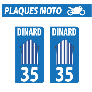 Autocollant Plaques Immatriculation Moto Dinard Cabine de Plage