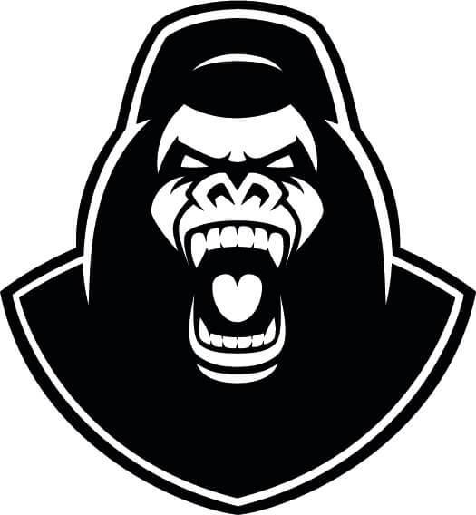 Autocollant Tête de Gorille en Colère