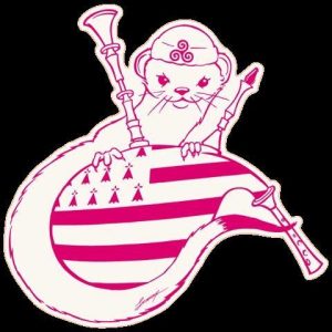 Autocollant Transparent Hermine Miki Breton, disponible en 3 couleurs