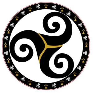 Autocollant Triskell Hermine Noir et Or