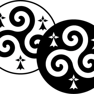 Autocollant Triskell Hermines en Blanc ou Noir