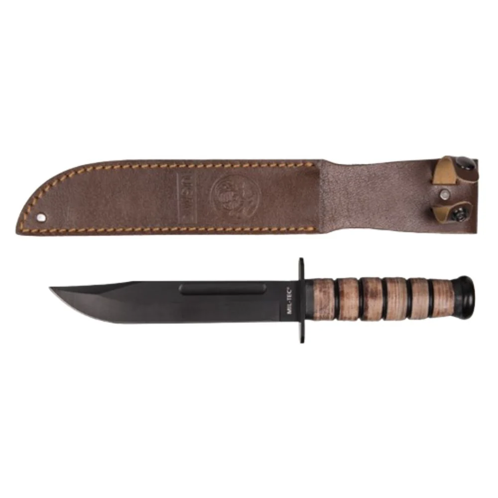 COUTEAU DE COMBAT USMC AVEC ETUI CUIR - MILTEC – Image 2