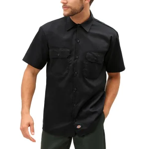 Chemise Dickies Work Shirt Black - Homme, Manches Courtes, Élégance et Confort au Quotidien