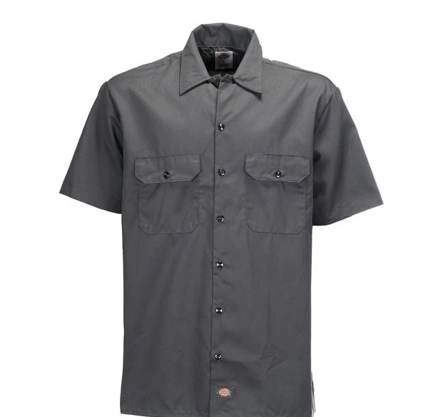 Chemise Homme Dickies Work Shirt GREY - Manches Courtes, Style Élégant et Décontracté – Image 2
