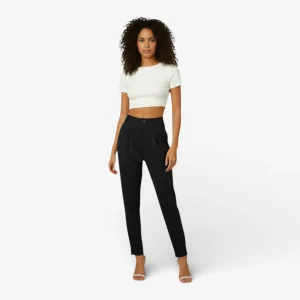 Pantalon Tailleur Femme Taille Haute Coupe Ajustée Élégante - Elea