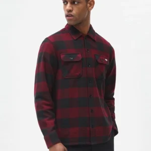 Chemise Dickies Sacramento pour Homme - Élégance et Confort en Noir et Bordeaux