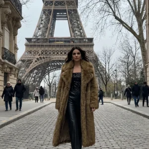 JOLMANA, Manteau long en fourrure douce