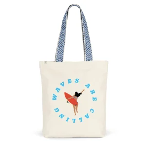 Tote bag Ethnique - Coton BIO - 38 x 42 cm - Waves are Calling