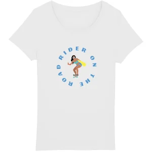 T-shirt Femme - Coupe Classique - 100% Coton BIO - Rider on the road