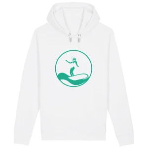 Sweatshirt à capuche Femme - Poches latérales - Coton BIO - Surf W