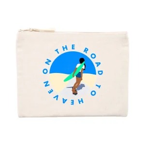 Pochette zippée - Coton recyclé - on the roadto heaven