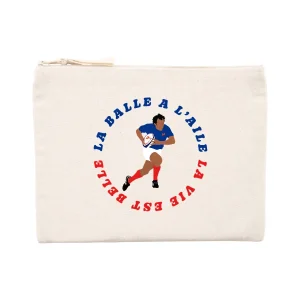 Pochette zippée - Coton recyclé - 21,5 x 16 cm - La balle à l'aile