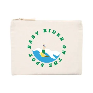 Pochette zippée - Coton recyclé - 21,5 x 16 cm - Baby rider on the spot