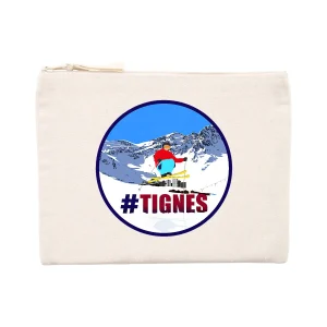 Pochette zippée - Coton recyclé - Tignes Ski H