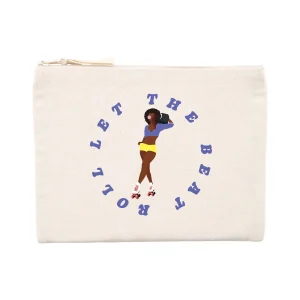 Pochette zippée - Coton recyclé - 21,5 x 16 cm - Let the beat roll