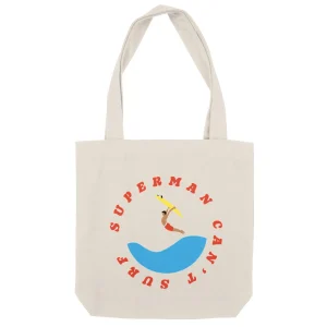 Tote bag - Épais - Coton recyclé - Superman can't surf