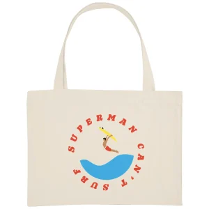 Grand Shopping bag - Épais - Coton recyclé - 49 x 37 cm - Superman can't surf
