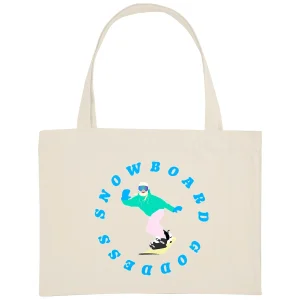 Grand Shopping bag - Épais - Coton recyclé - 49 x 37 cm - Snowboard goddess