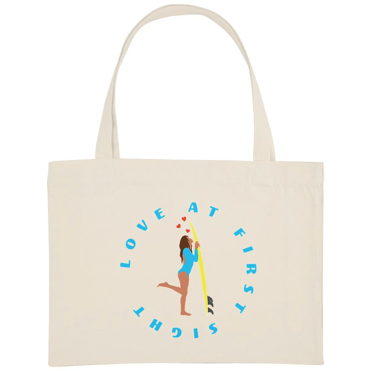Grand Shopping bag - Épais - Coton recyclé - 49 x 37 cm - Love at first sight