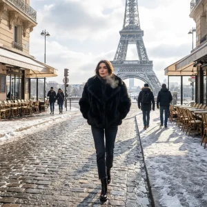 SAYCOTA, manteau court en fourrure