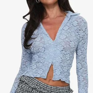 T-shirt Côtelé à Manche Longue Femme - MELIA