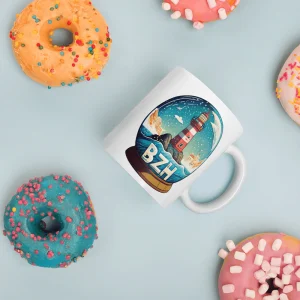 Mug Blanc Brillant Boule à Neige BZH