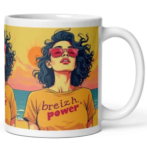 Mug Blanc Brillant Femme Breizh Power