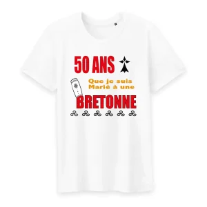 T-Shirt Breton Anniversaire de Mariage 5O ANS Rouge & Noir