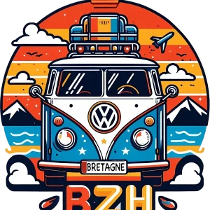 Tee-shirt Bio Unisexe Combi VW BZH Bretagne (Expédition Gratuite)