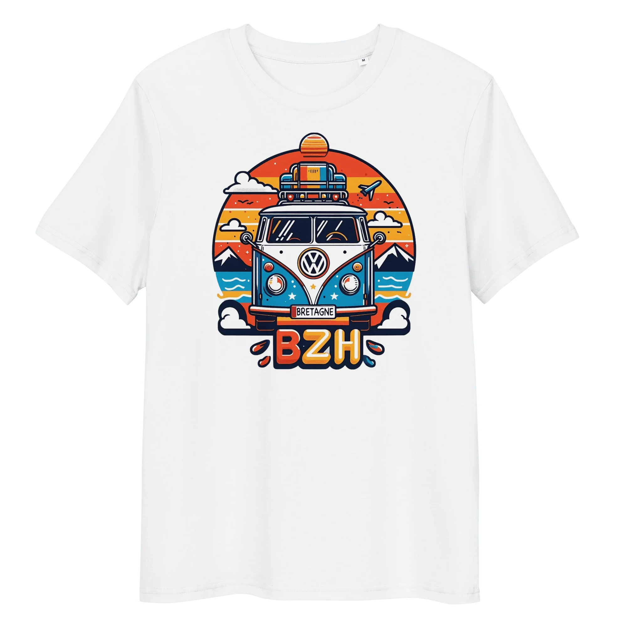 Tee-shirt Bio Unisexe Combi VW BZH Bretagne (Expédition Gratuite) – Image 2
