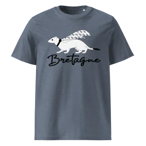 Tee-shirt Bio Unisexe Hermine (l'animal) avec cape drapeau Breton & Bretagne