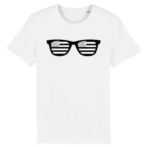 Tee-shirt Bio Unisexe Lunettes Drapeau Bretons