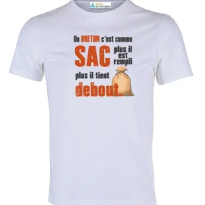 Tee-shirt Blanc Un Breton C'est Comme Un Sac