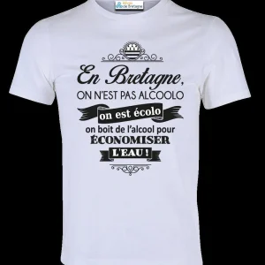 Tee-shirt Breton En Bretagne on N'est Pas Alcoolo, On est Écolo