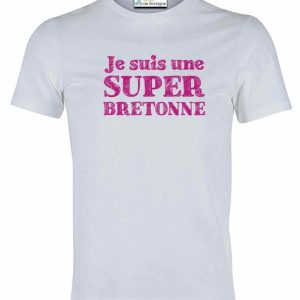 Tee-shirt Breton je suis une super Bretonne